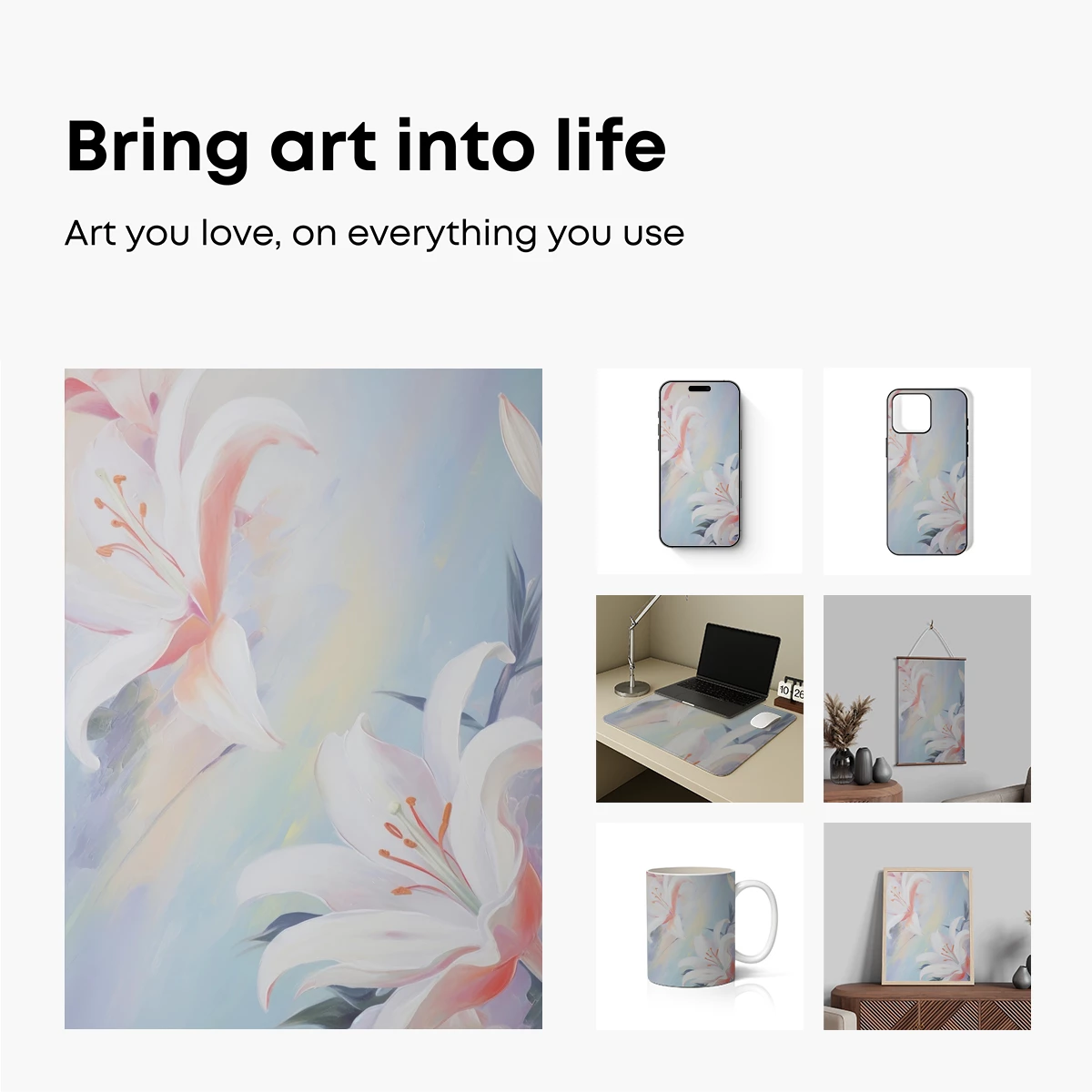 Ethereal Lilies: Soft Pastel Elegance - Image 2
