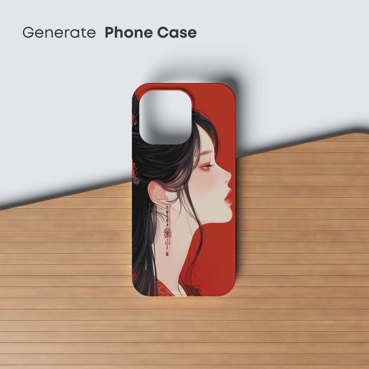 Elegant Profile in Vermilion: A Tribute to Traditional Artistry - Image 3