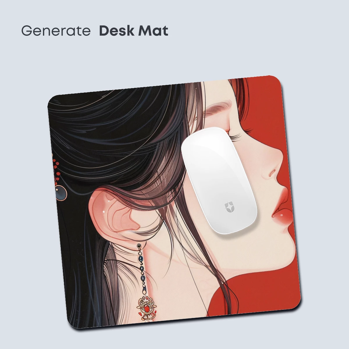 Elegant Profile in Vermilion: A Tribute to Traditional Artistry - Image 4