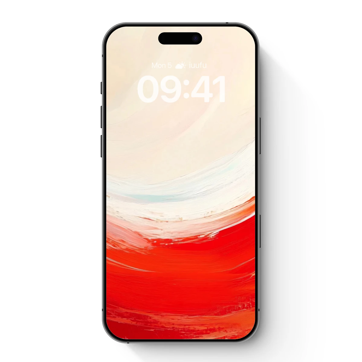 Abstract Brushstroke Symphony: Red, Blue, and Cream