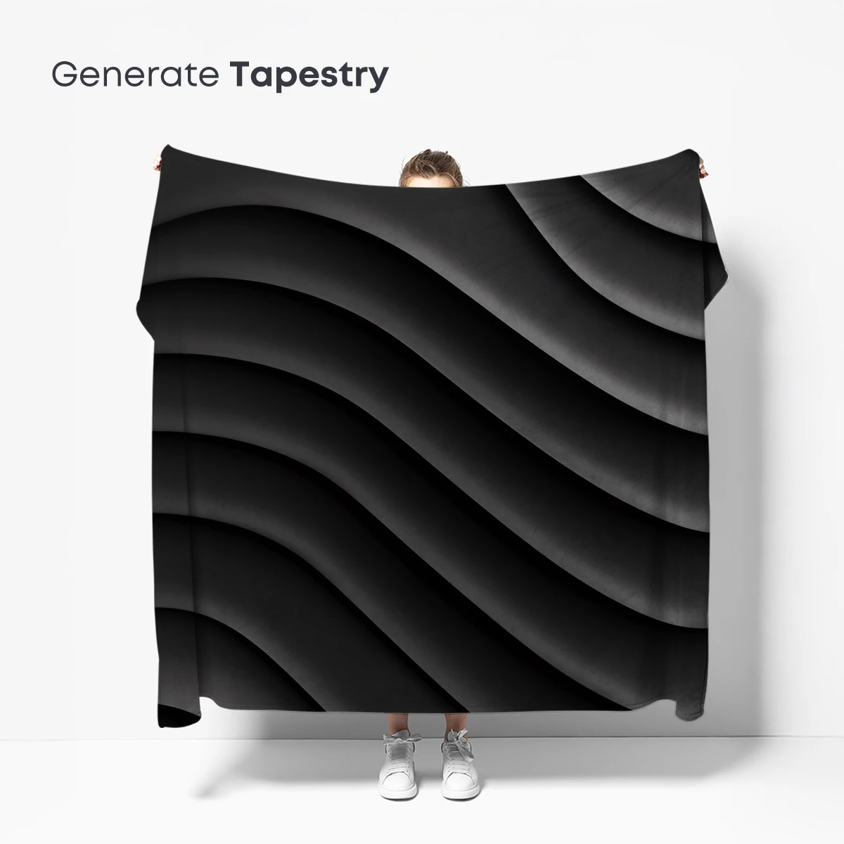 Elegant Black Waves: Abstract Fluidity - Image 5