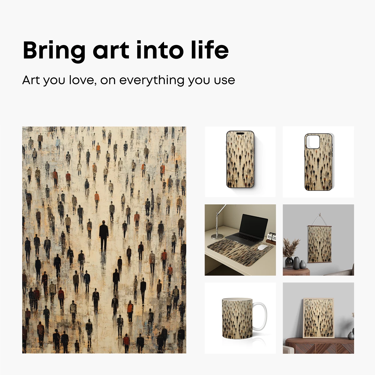 Crowd of Solitude: Abstract Urban Artistry - Image 2