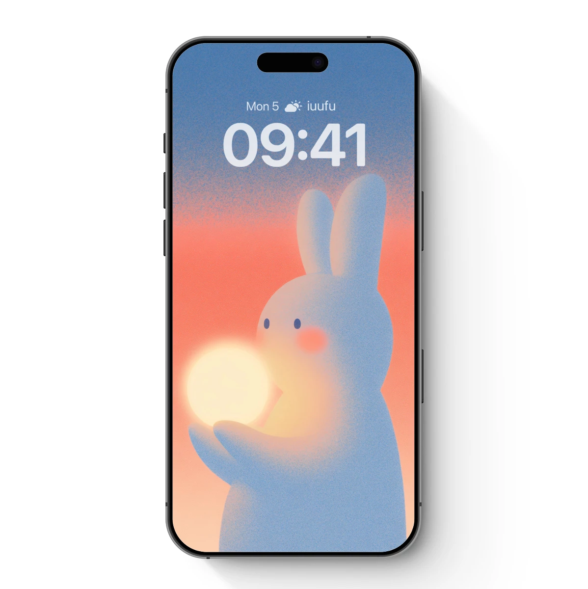 Glowing Embrace: Bunny Holding Light in Pastel Dreams