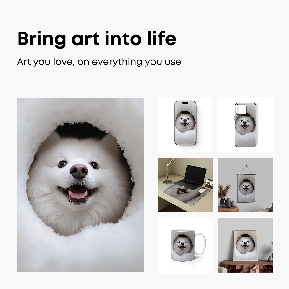 Fluffy Snowball Smile: Joyful Pup in Winter Wonderland - Image 2