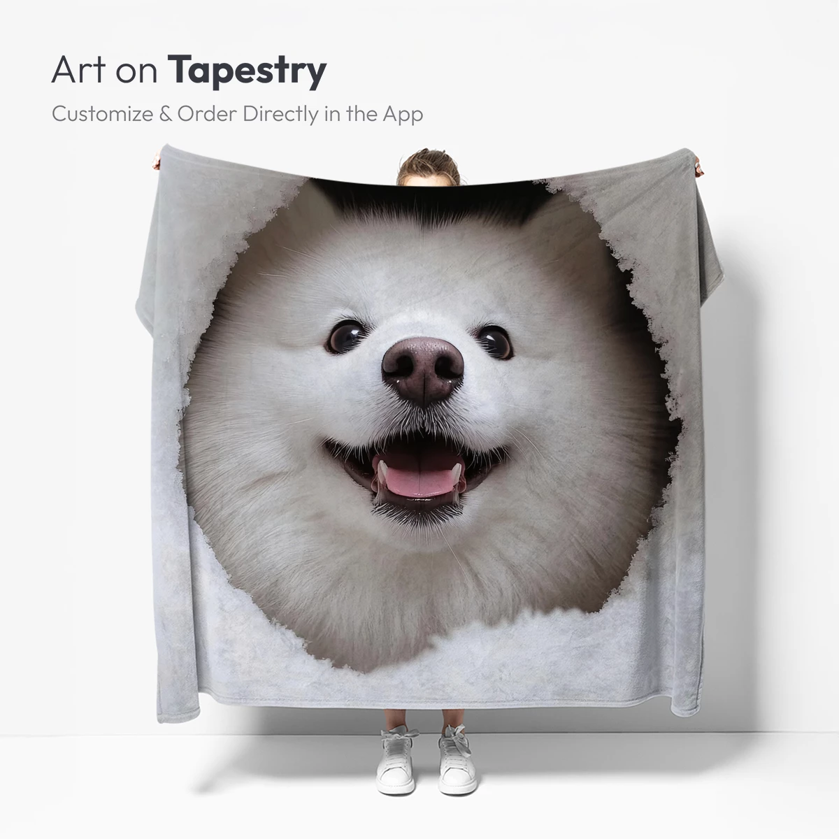 Fluffy Snowball Smile: Joyful Pup in Winter Wonderland - Image 5