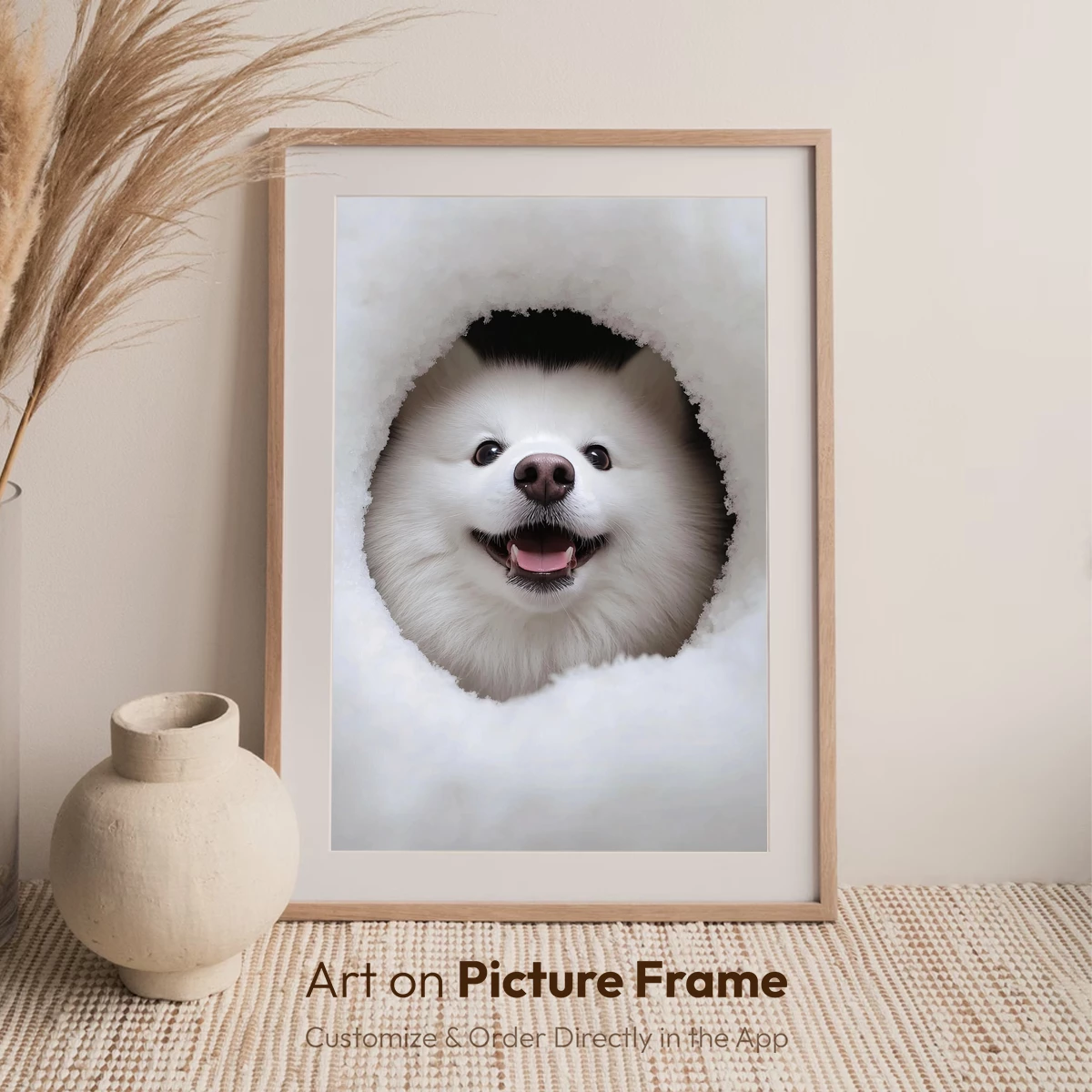 Fluffy Snowball Smile: Joyful Pup in Winter Wonderland - Image 7