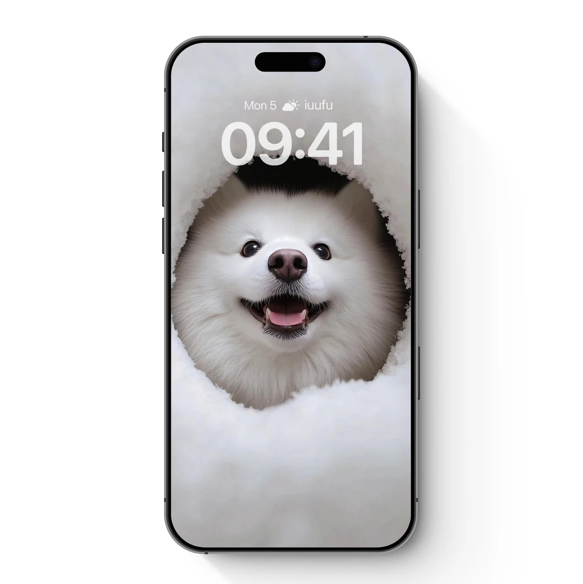 Fluffy Snowball Smile: Joyful Pup in Winter Wonderland