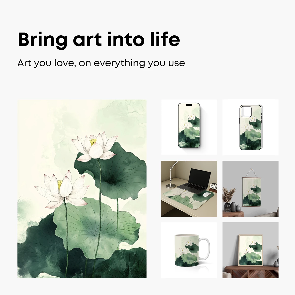 Elegant Lotus Serenity: Watercolor Harmony - Image 2