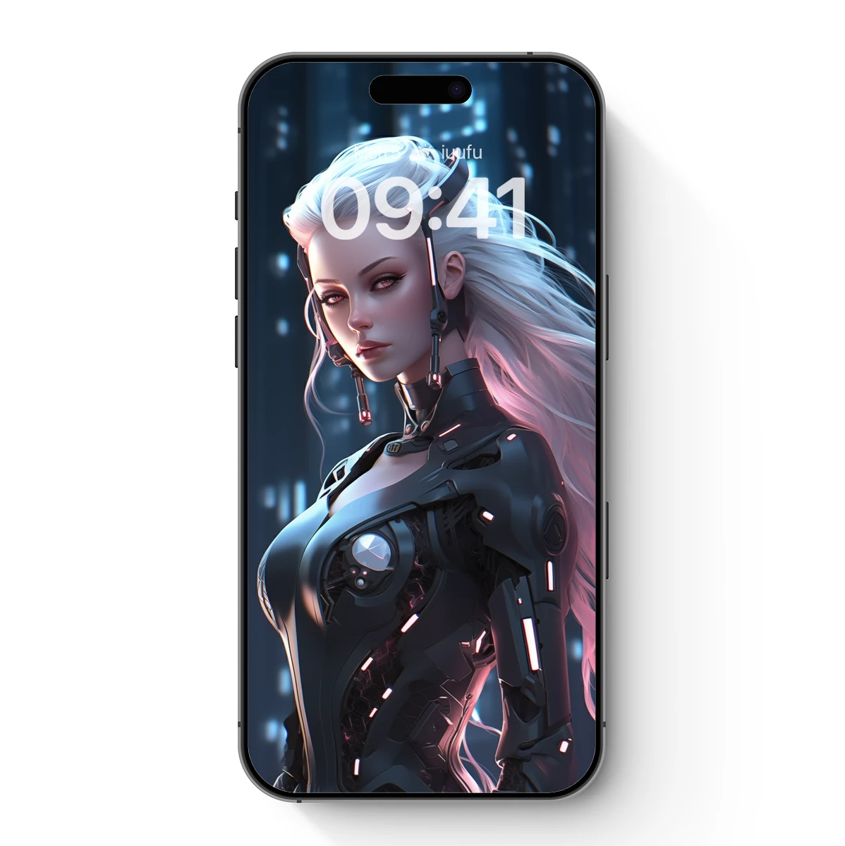 Cybernetic Elegance: Futuristic Warrior in Neon Armor