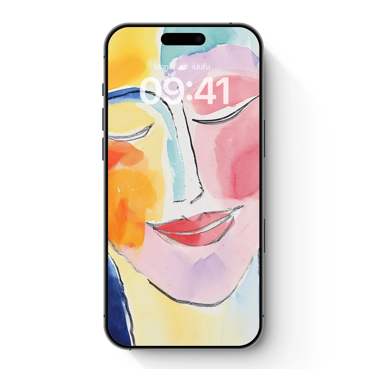 Abstract Harmony: Dual Faces in Watercolor Elegance