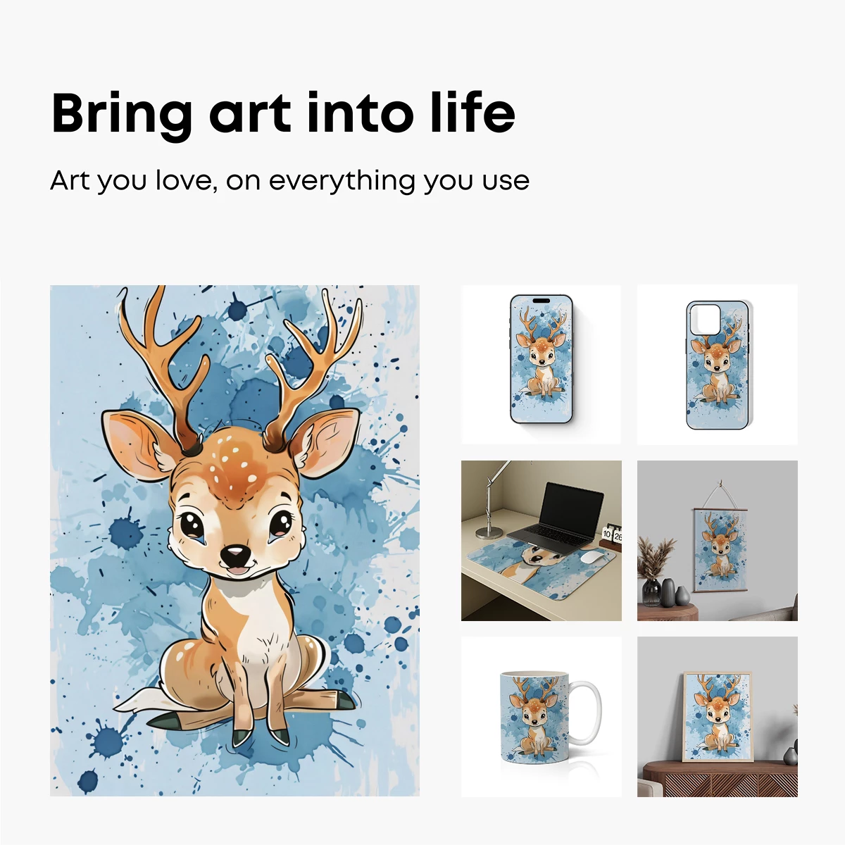 Charming Deer in Watercolor Wonderland - Image 2