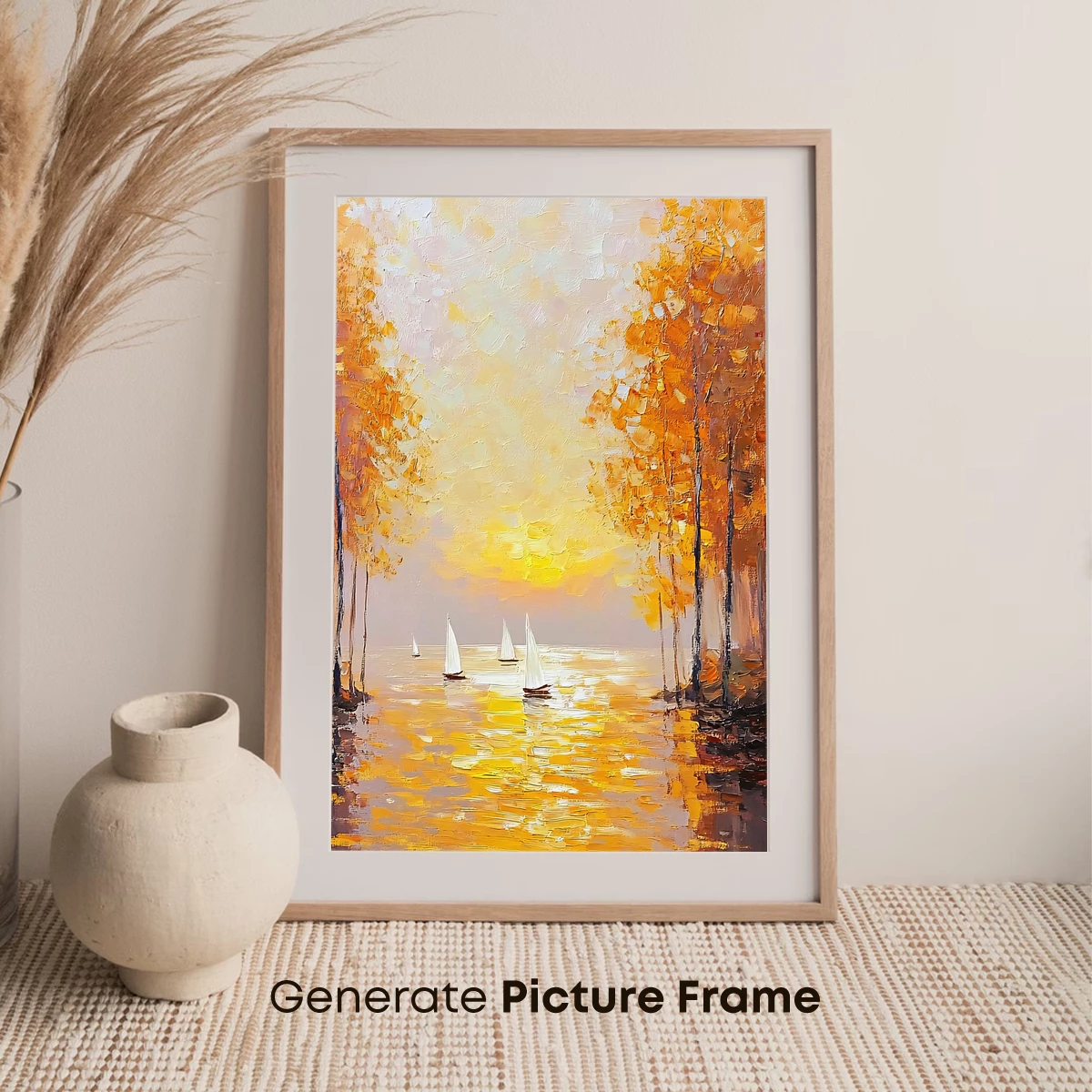 Autumn Sails: Impressionist Sunset Symphony - Image 7