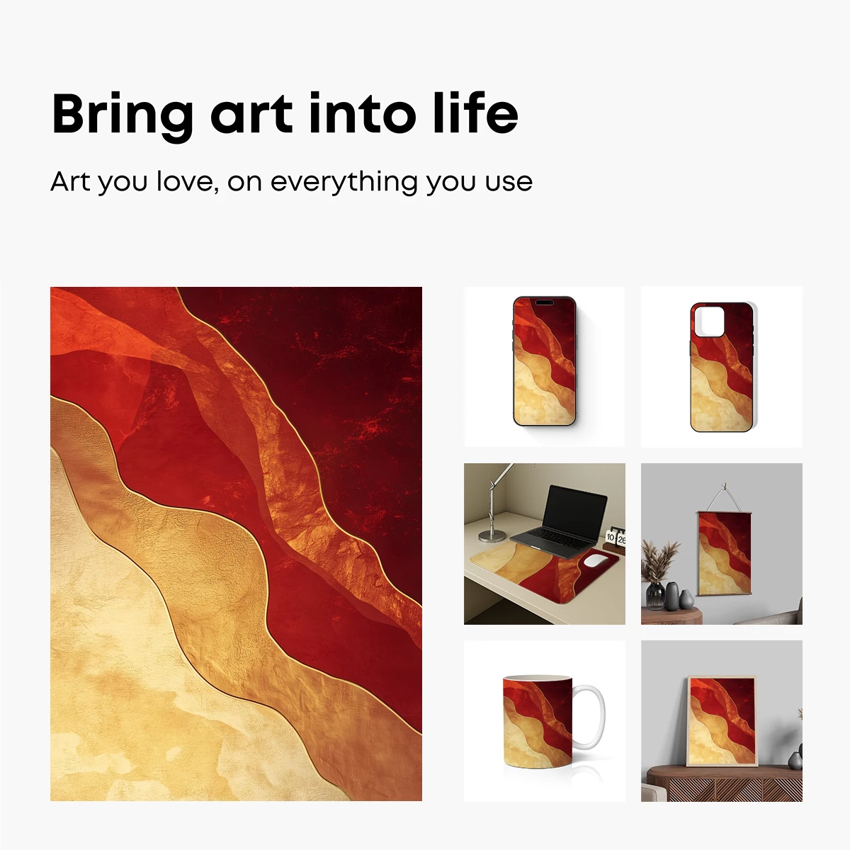 Crimson Sands: Abstract Earth Tones