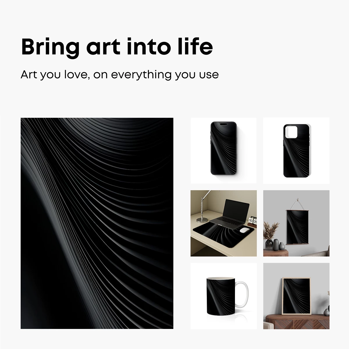 Elegant Black Waves: A Symphony of Curves - Image 2