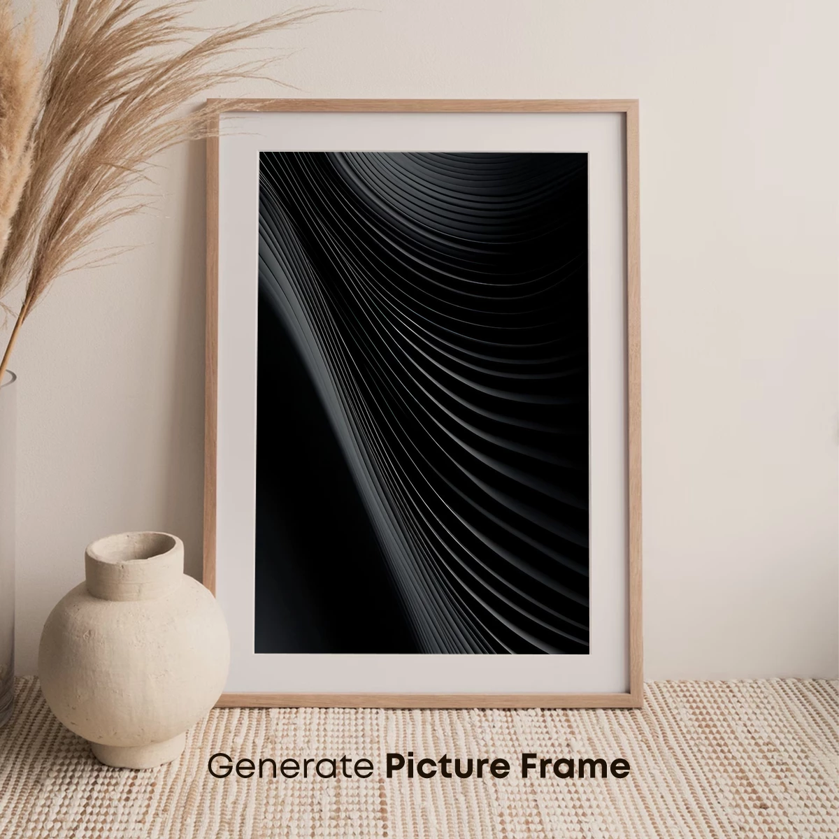 Elegant Black Waves: A Symphony of Curves - Image 7