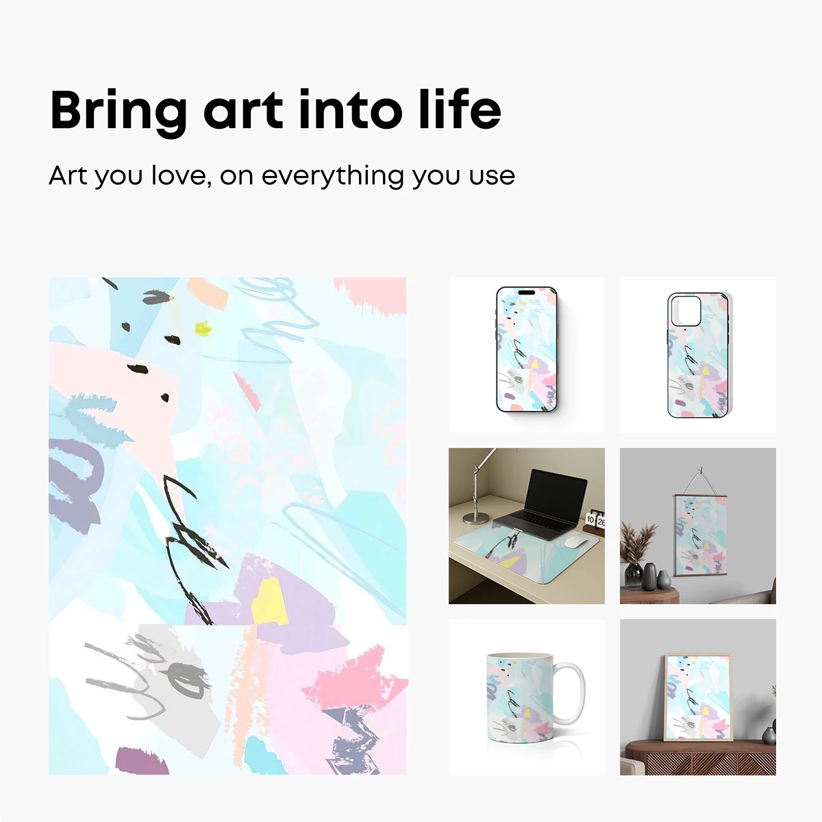 Abstract Pastel Symphony: Brushstroke Harmony - Image 2