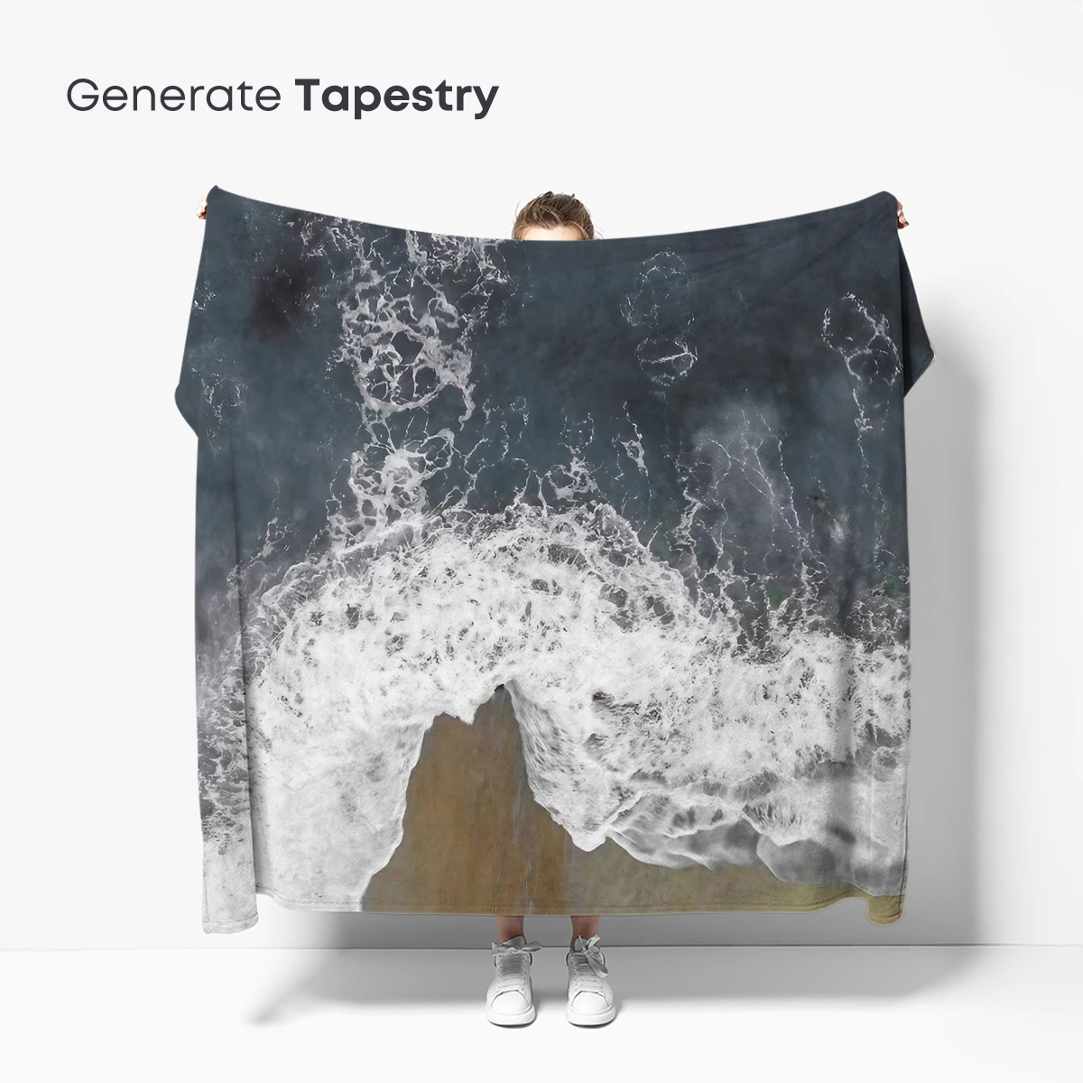 Aerial Solitude: Surfer Amidst Ocean Waves - Image 5