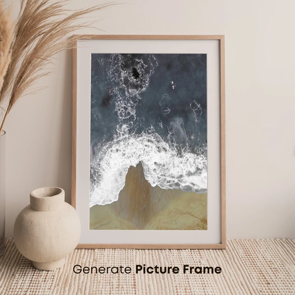 Aerial Solitude: Surfer Amidst Ocean Waves - Image 7