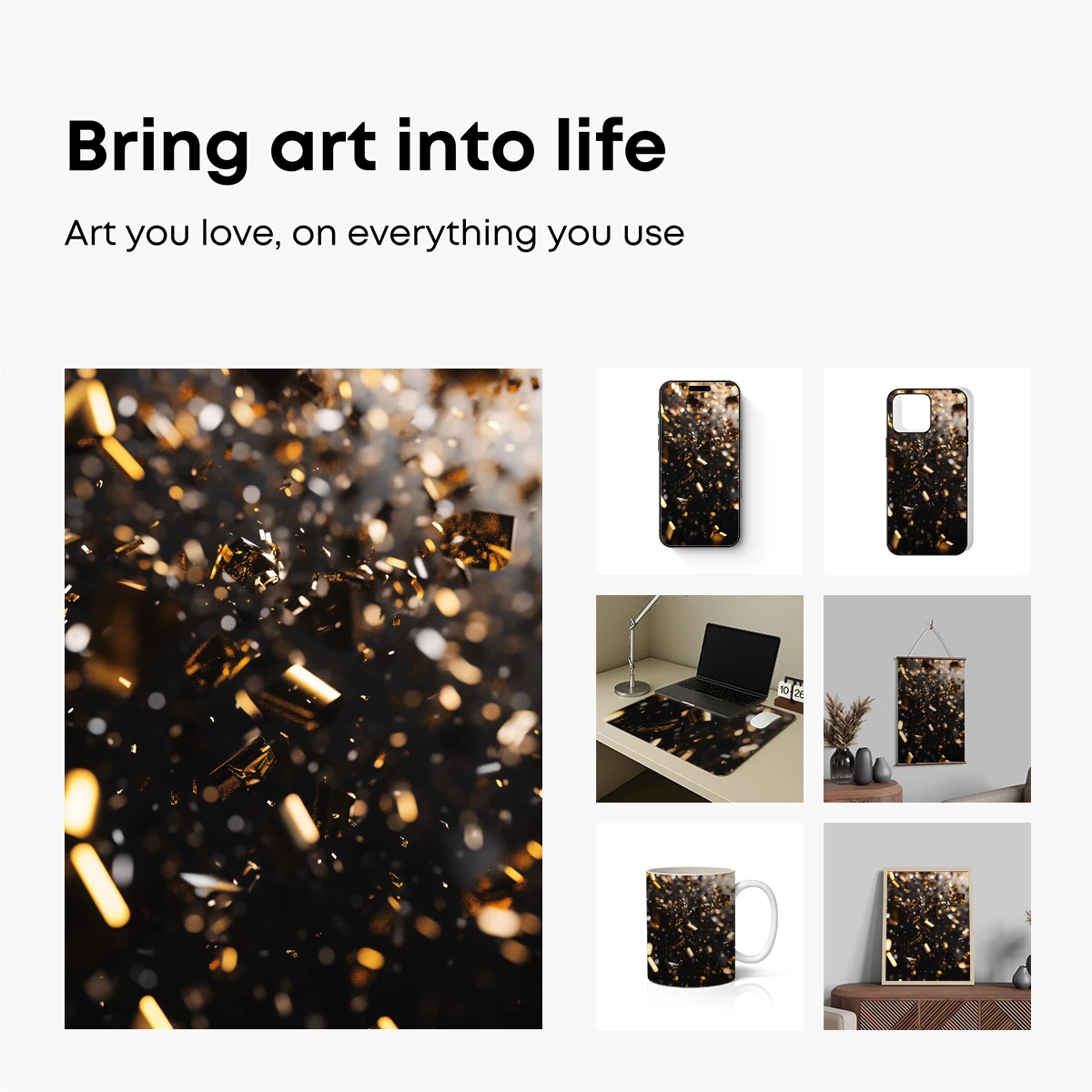 Golden Confetti Cascade: Festive Elegance in Motion - Image 2