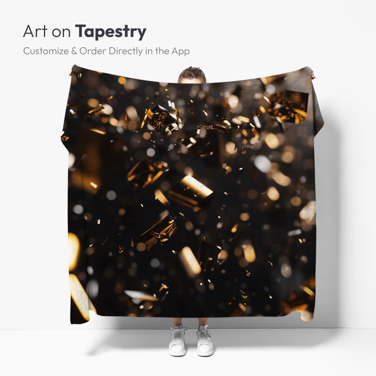Golden Confetti Cascade: Festive Elegance in Motion - Image 5