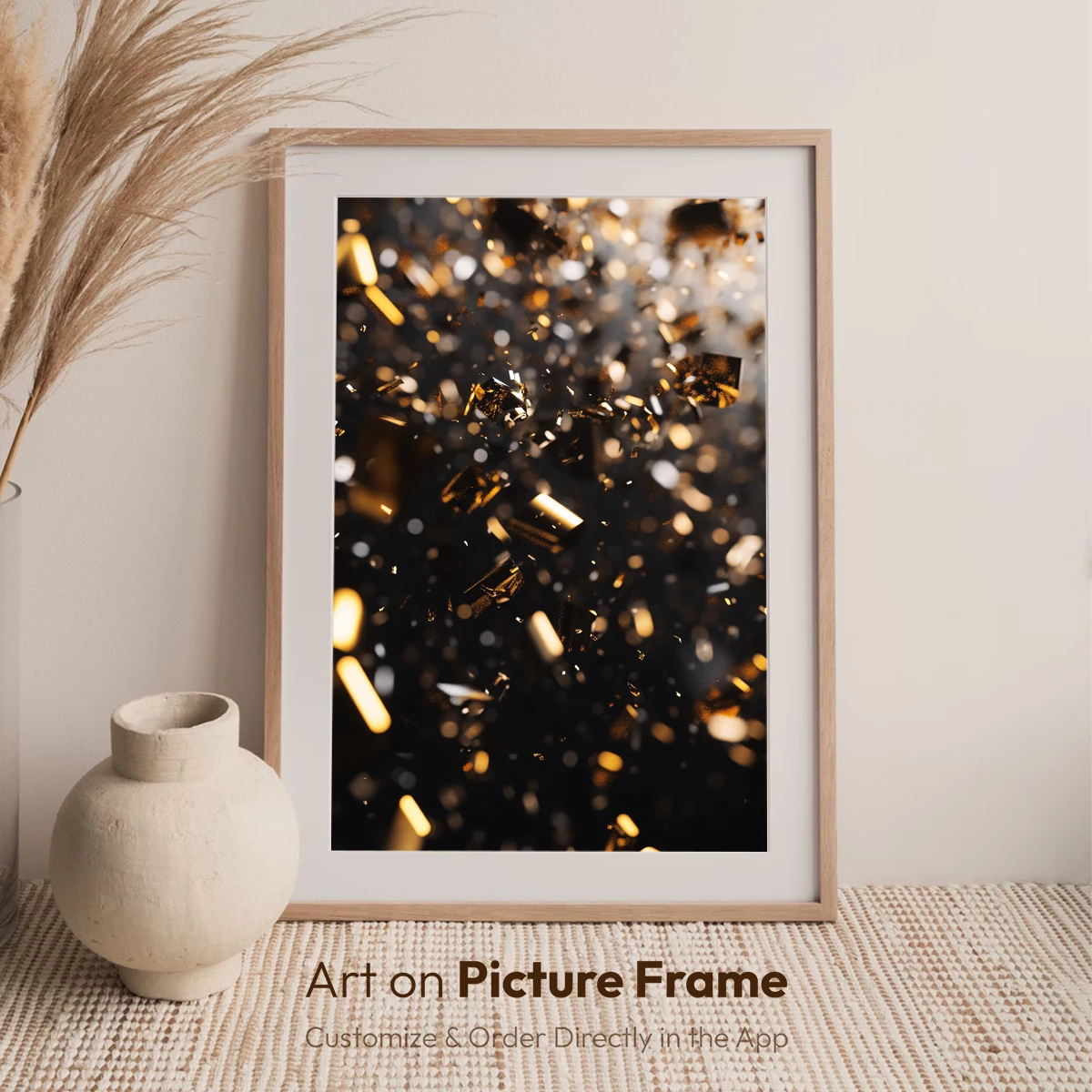Golden Confetti Cascade: Festive Elegance in Motion - Image 7