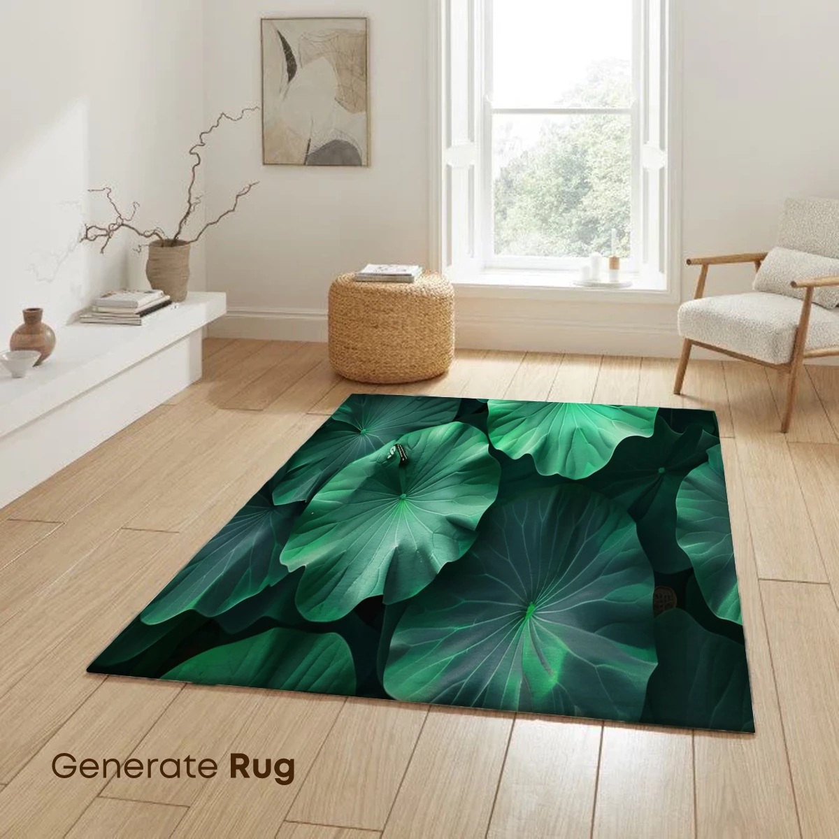 Emerald Lotus Symphony: Nature's Abstract Canvas - Image 6