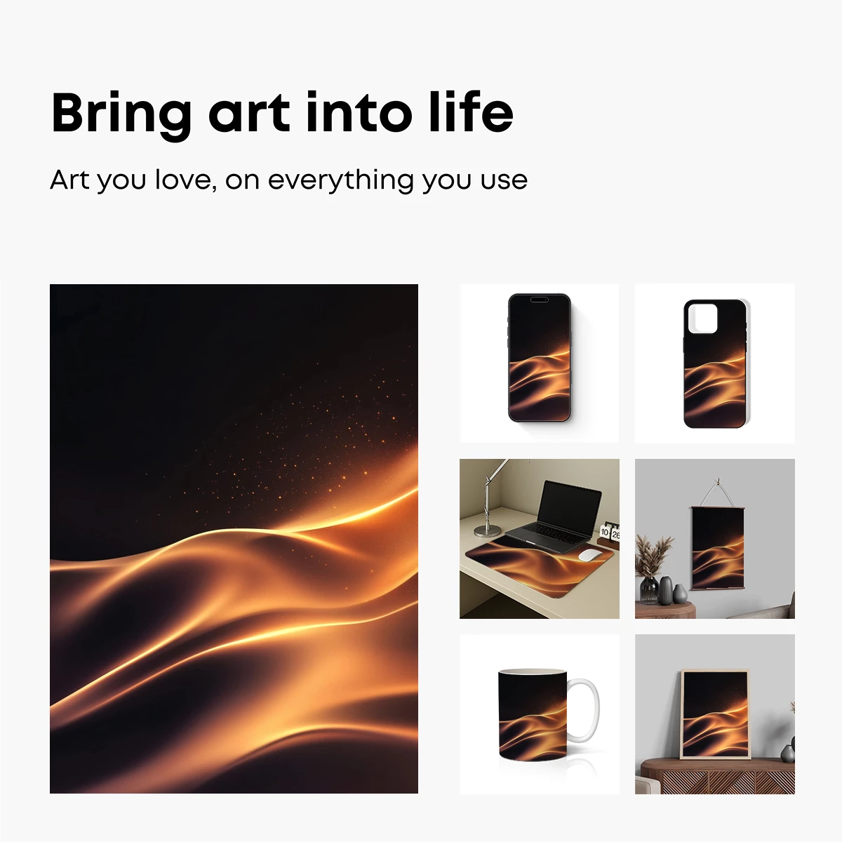 Golden Wave Elegance: Abstract Fluidity in Warm Tones Golden Wave Elegance: Abstract Fluidity in Warm Tones