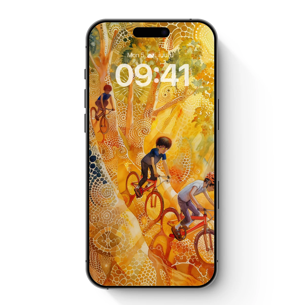 Cycling Through Sunlit Forest Mosaic