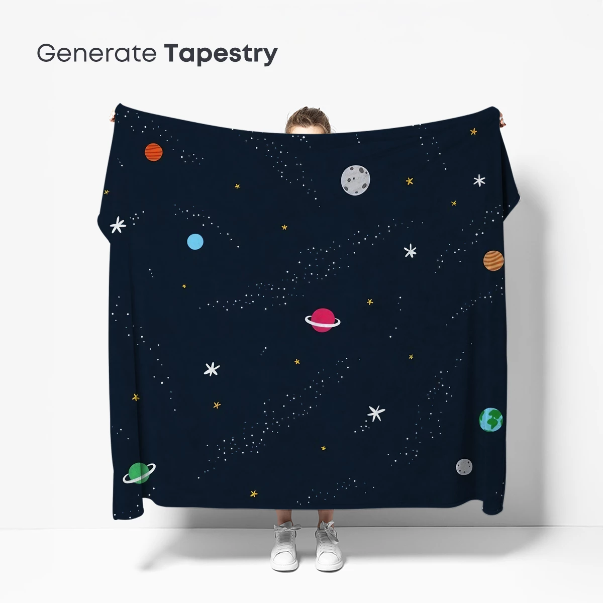 Cosmic Playground: Whimsical Planets in Starry Night - Image 5