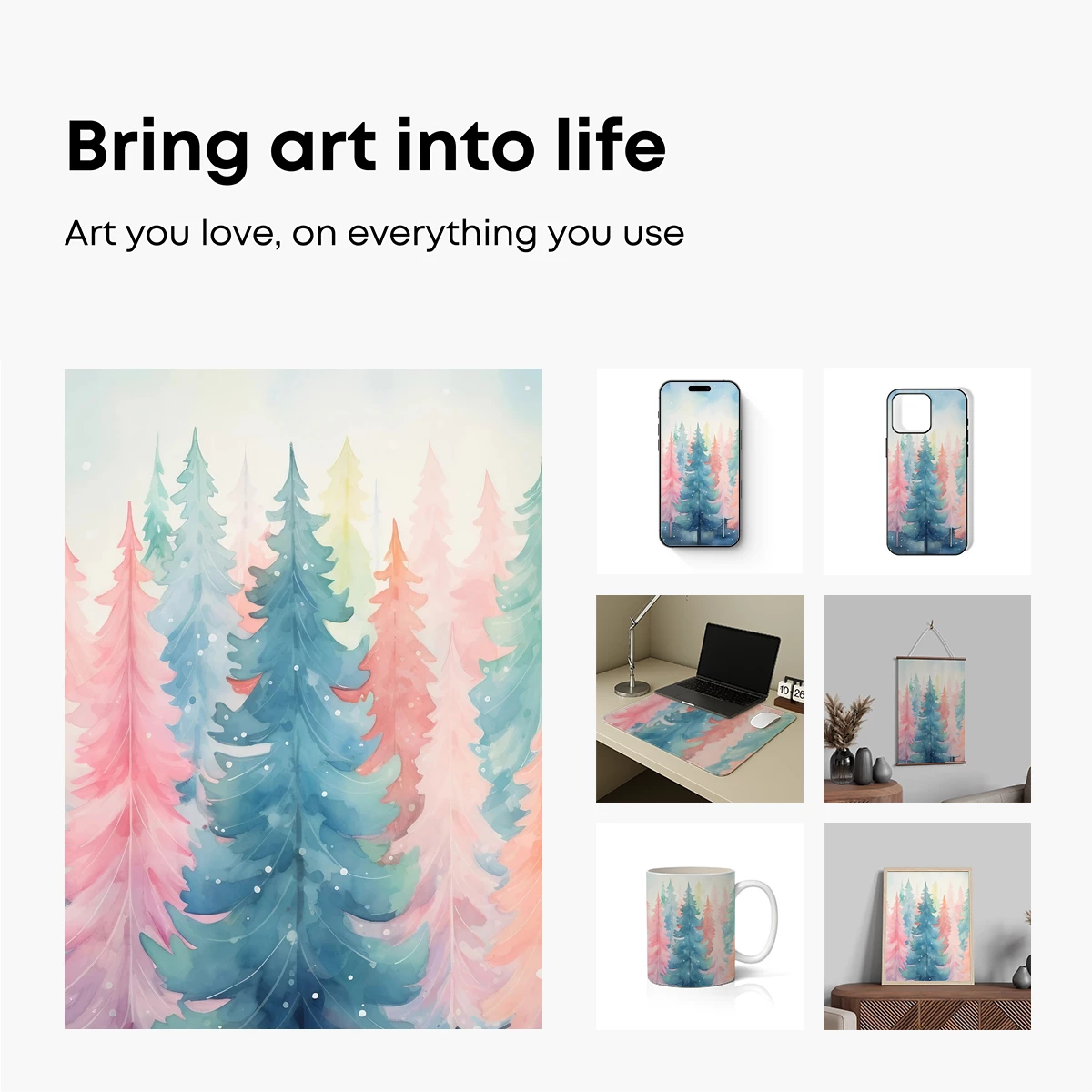 Enchanted Pastel Forest: Watercolor Whimsy - Image 2