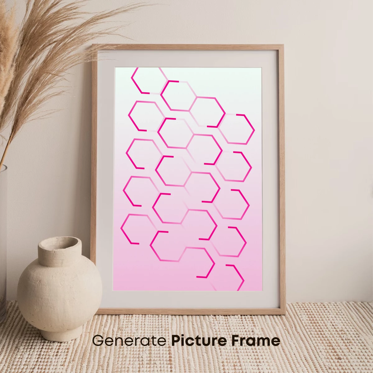 Hexagonal Harmony: Pink Gradient Elegance - Image 7