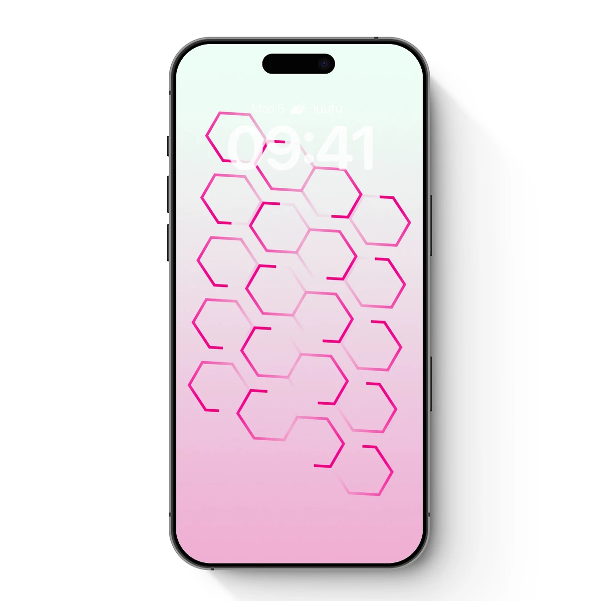 Hexagonal Harmony: Pink Gradient Elegance