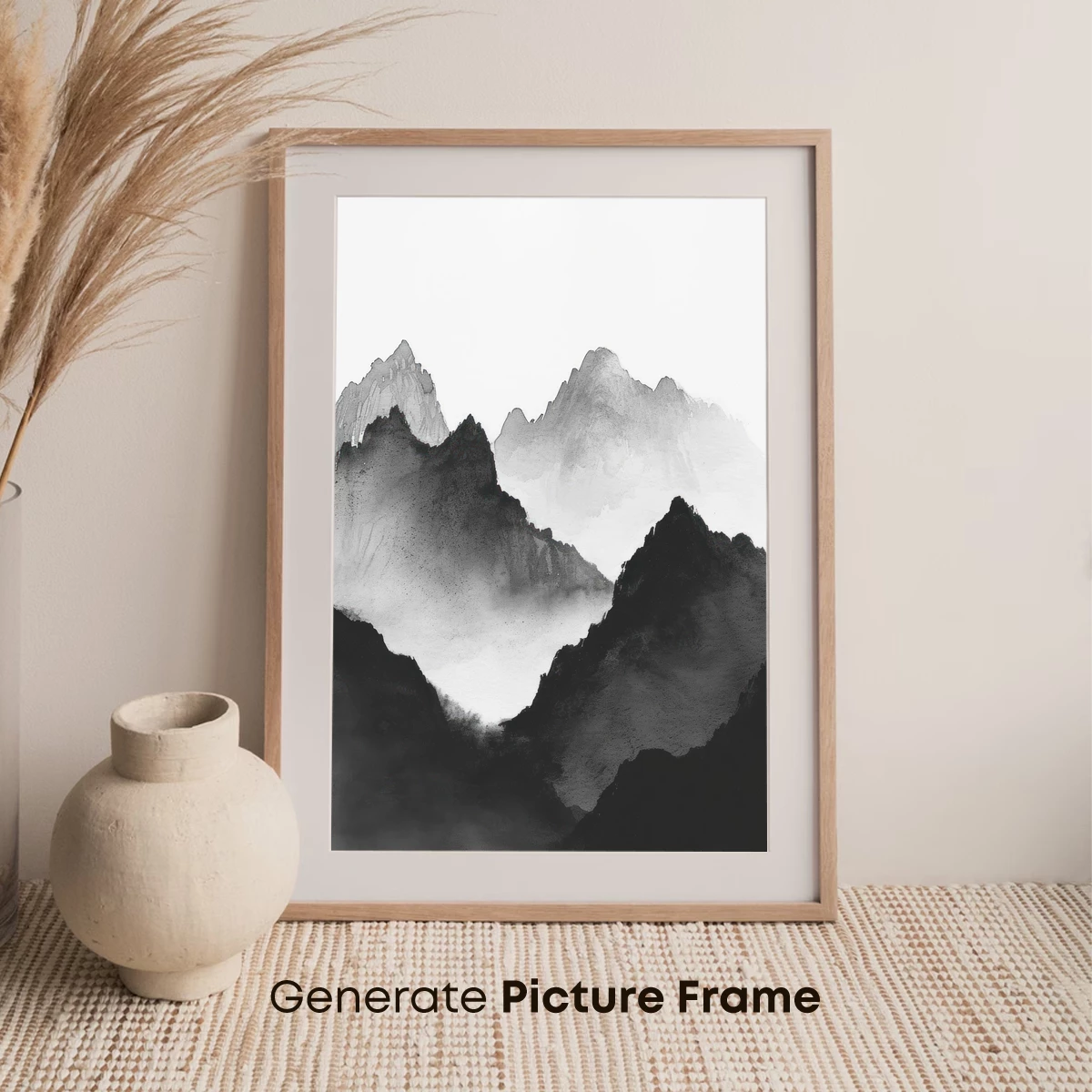 Ink Mist Mountains: Zen Landscape Art - Image 7
