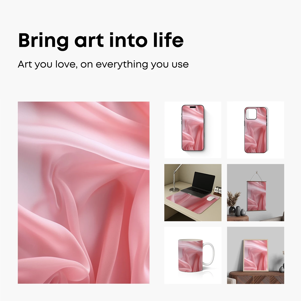 Ethereal Pink Silk Drapery - Image 2