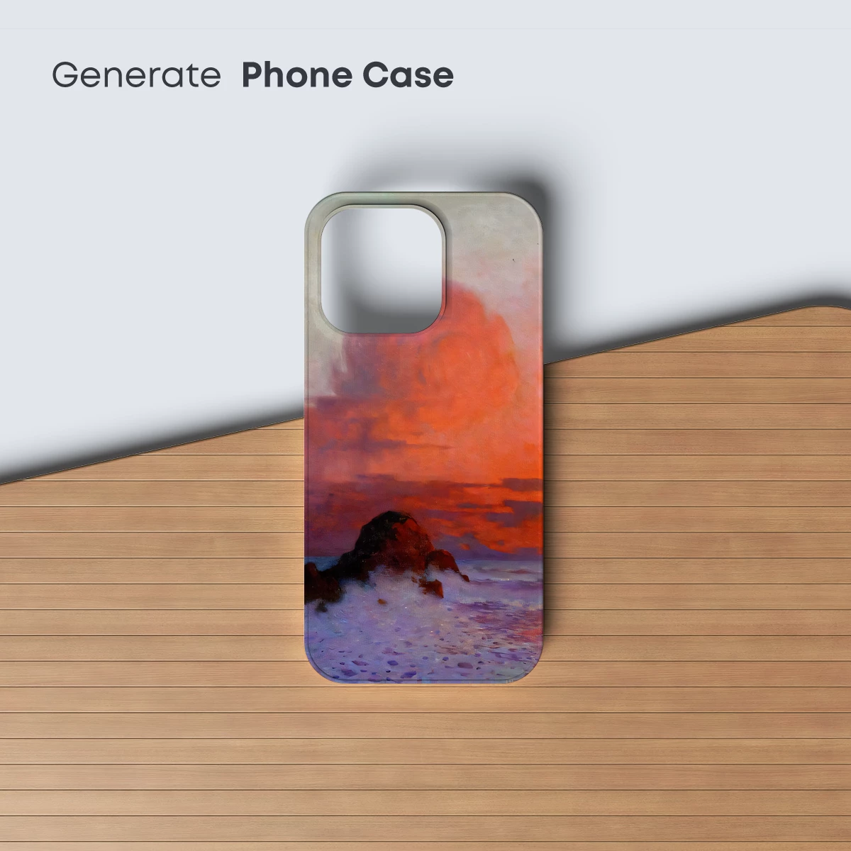 Crimson Sunset Over Rocky Shores - Image 3