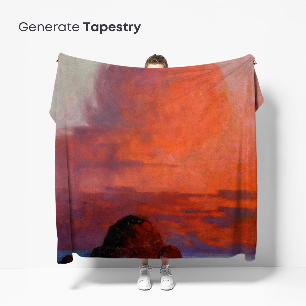 Crimson Sunset Over Rocky Shores - Image 5