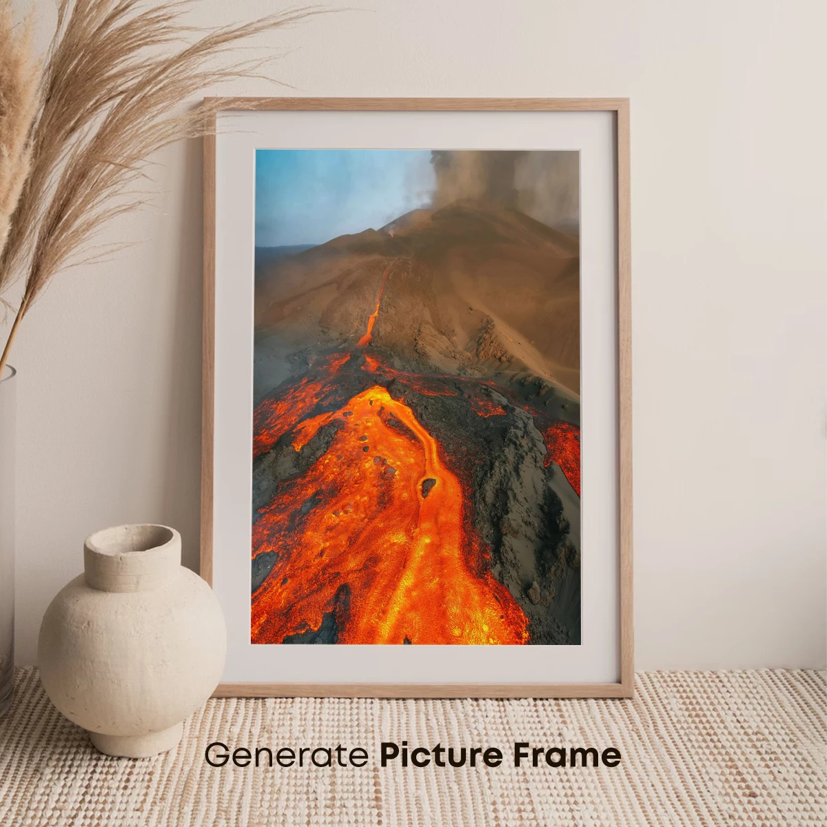 Lava's Fiery Embrace: Volcanic Eruption in Motion - Image 7