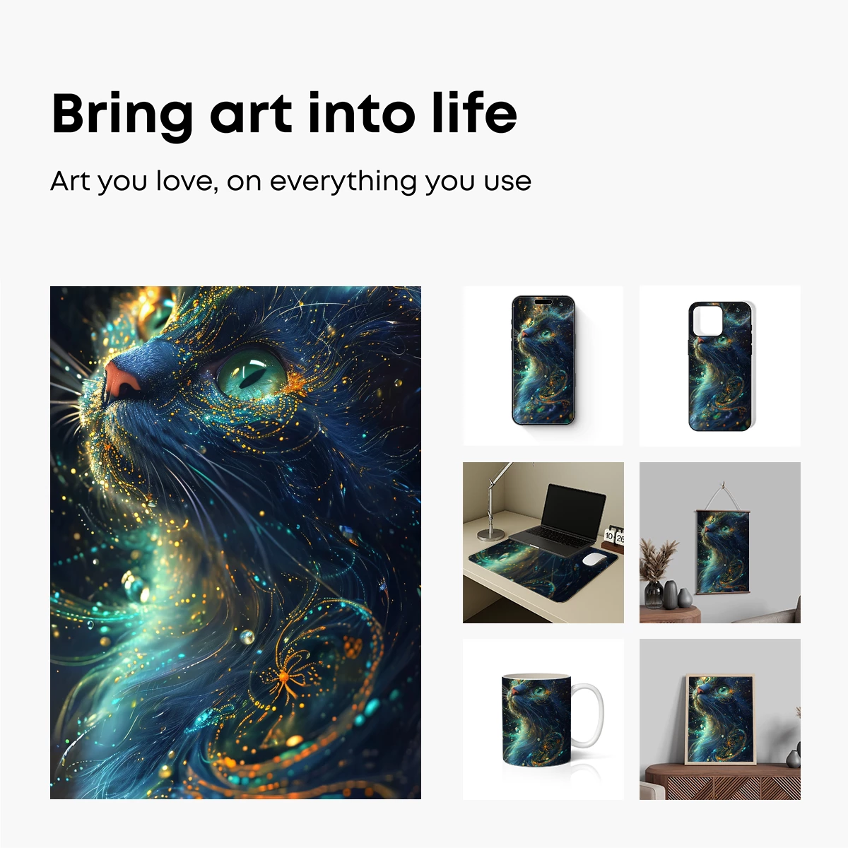 Cosmic Feline: A Galaxy-Inspired Cat Portrait - Image 2