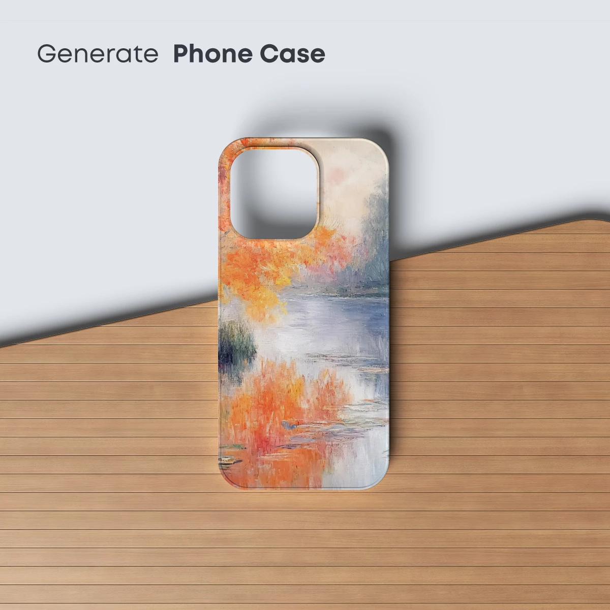 Autumn Reflections: Impressionist Lake Serenity - Image 3