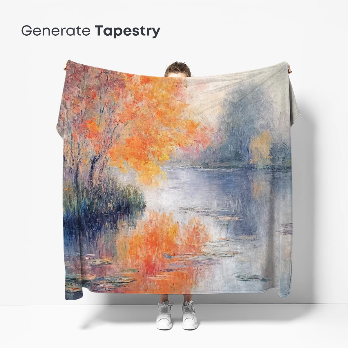 Autumn Reflections: Impressionist Lake Serenity - Image 5