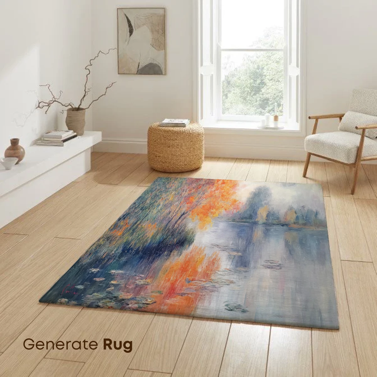 Autumn Reflections: Impressionist Lake Serenity - Image 6