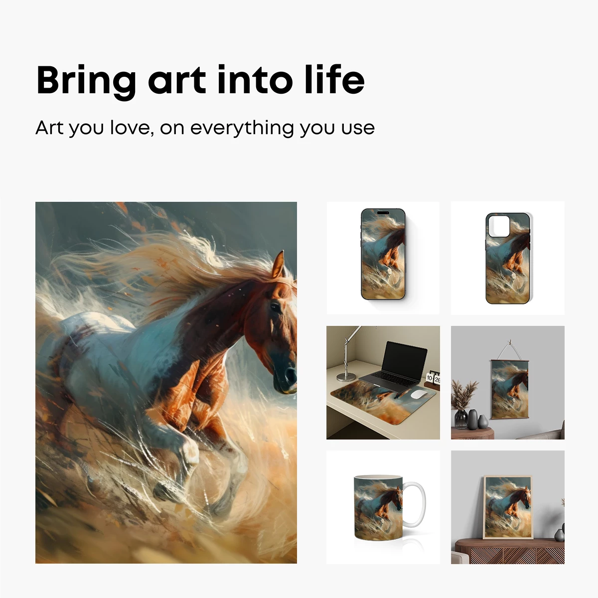 Galloping Spirit: Dynamic Horse in Abstract Motion - Image 2