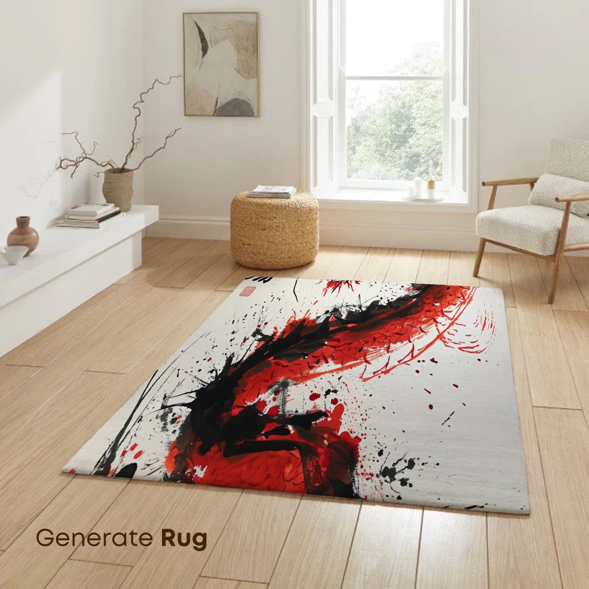Fiery Dragon Brushstroke Art - Image 6