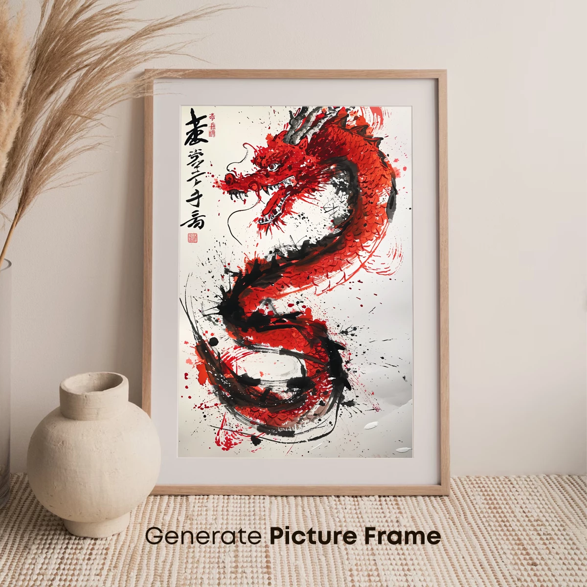 Fiery Dragon Brushstroke Art - Image 7