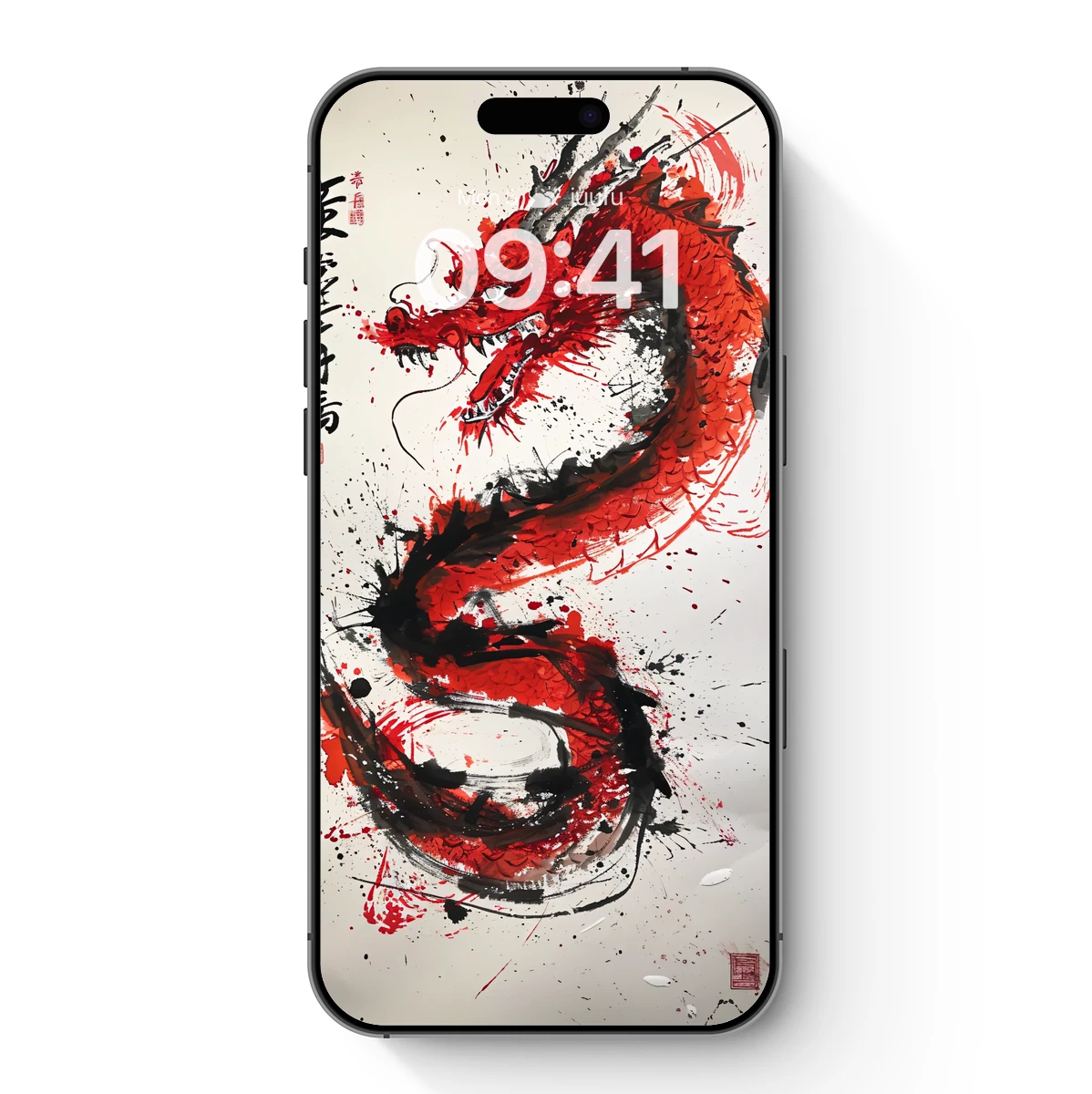 Fiery Dragon Brushstroke Art