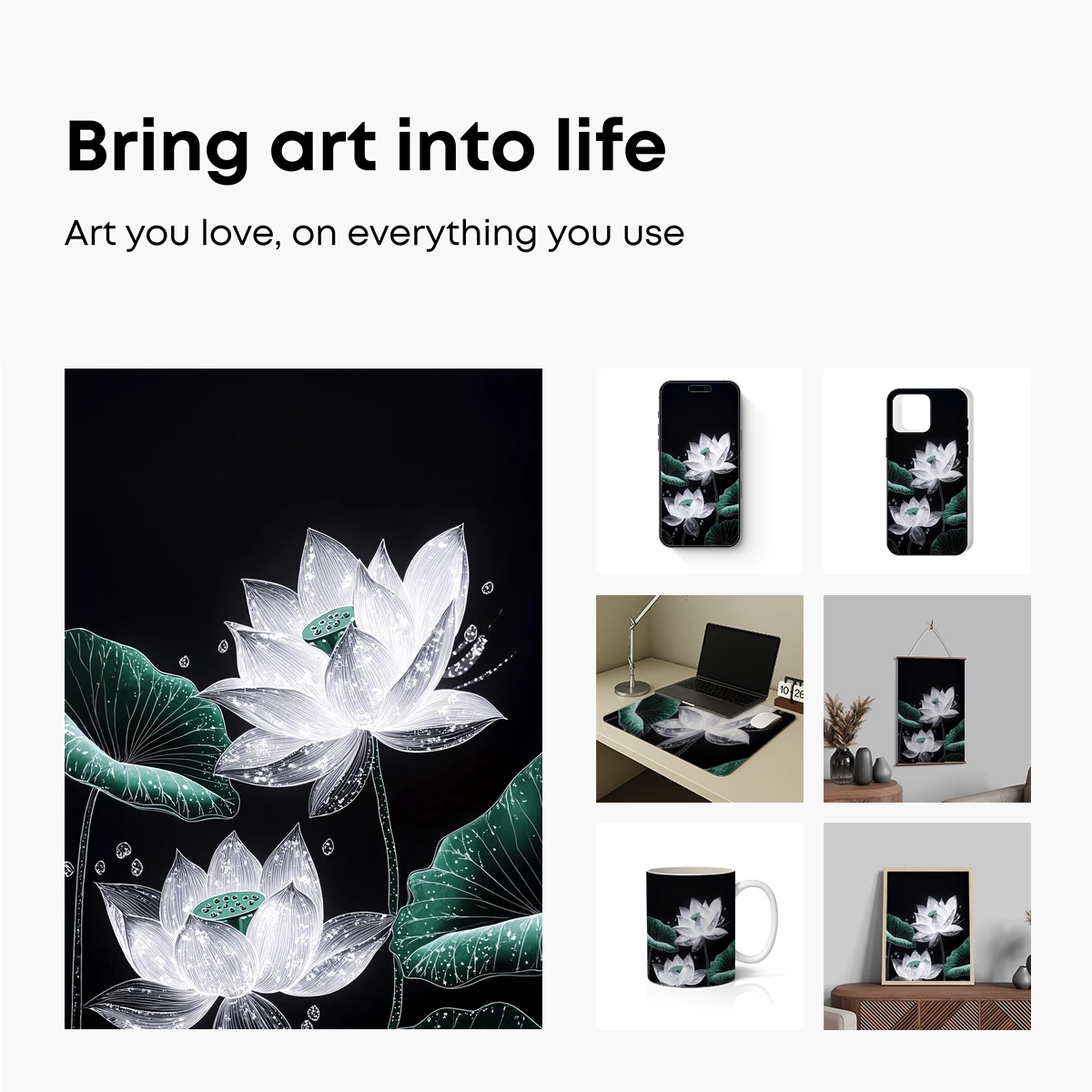 Luminous Lotus: Glowing Floral Artistry - Image 2