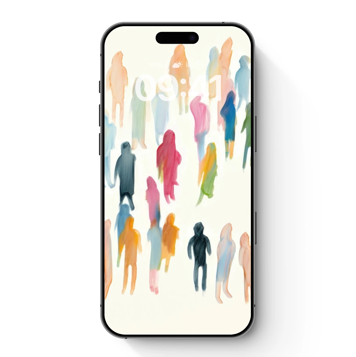 Colorful Crowd Silhouettes: Abstract Social Tapestry