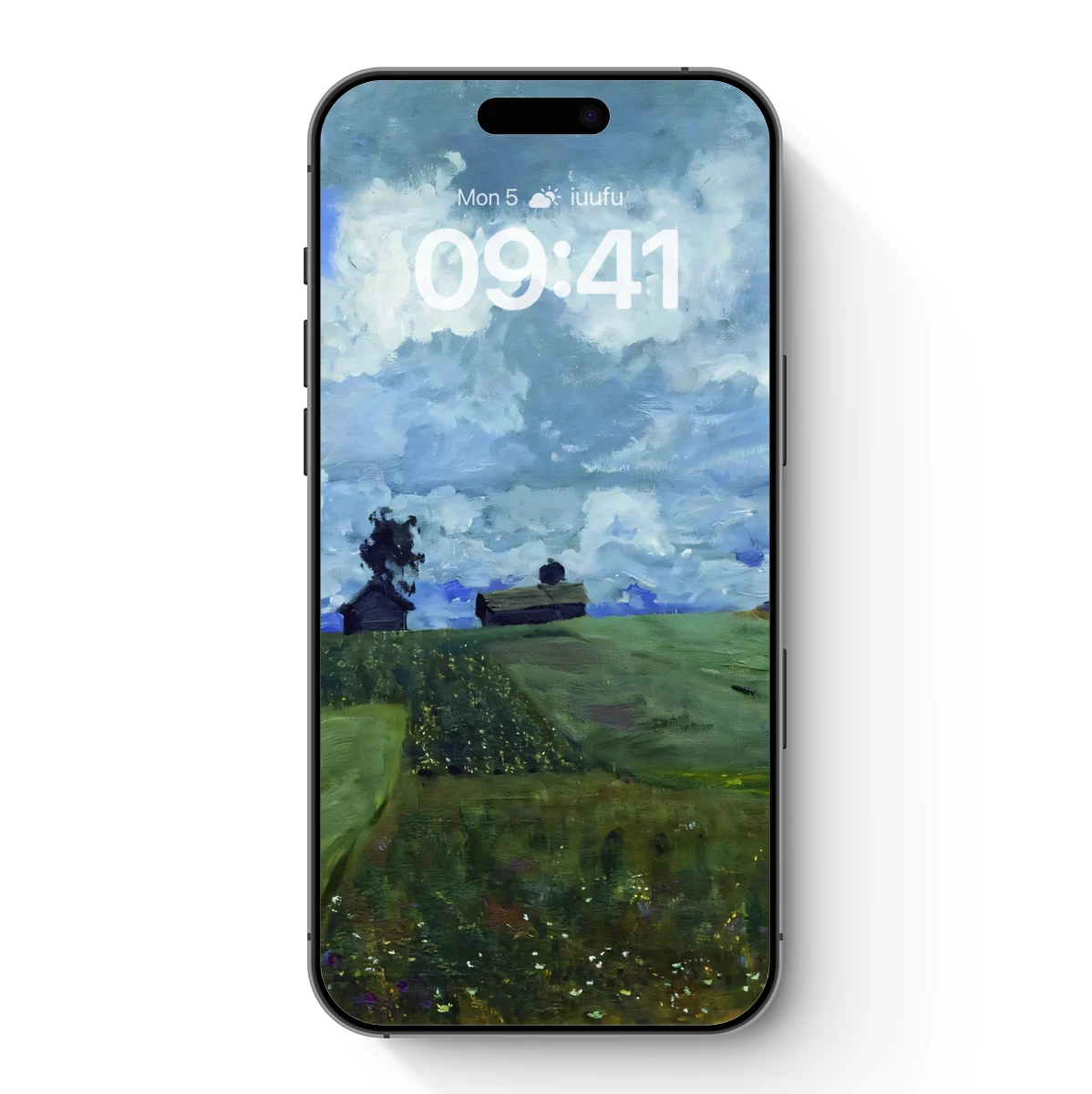 Impressionist Countryside: Cloudy Skies Over Serene Fields