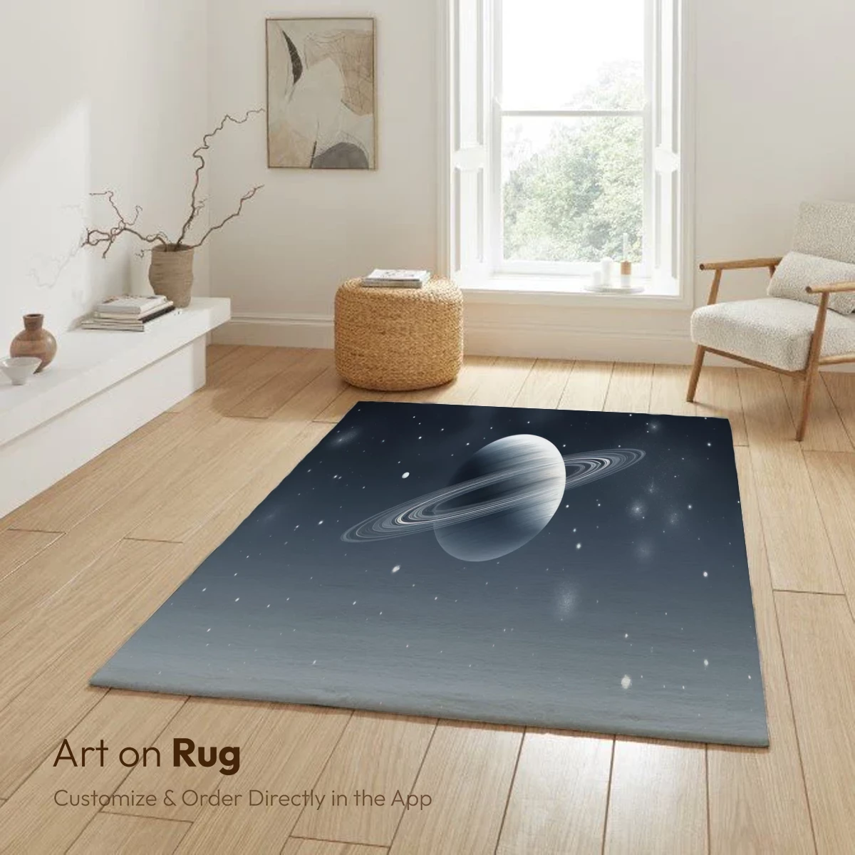 Ethereal Saturn Rise Over Lunar Landscape - Image 6