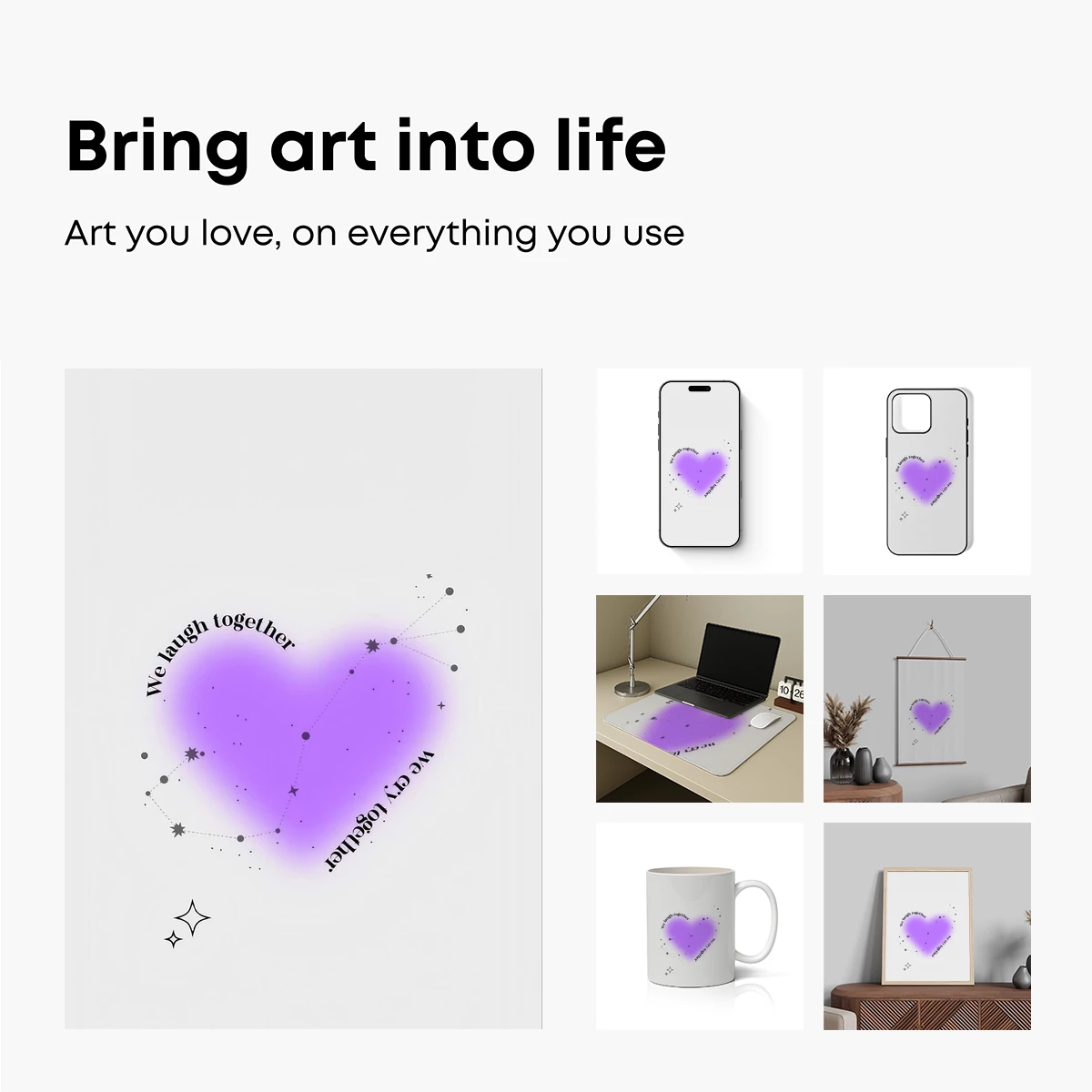 Heart Constellation: Laughter and Tears in Purple Harmony - Image 2